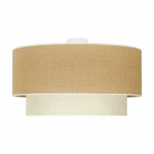 Online Euluna plafonnier Boho Jute, brun naturel/blanc, Ø 60 cm