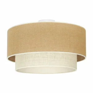 Cheap Euluna plafonnier Boho Jute, brun naturel/blanc, Ø 45 cm