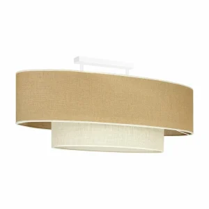 Discount Euluna plafonnier Boho jute, brun naturel/blanc, longueur 80 cm