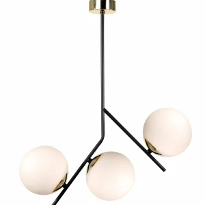 Shop Euluna plafonnier Canzo, 3 lampes, verre, Ø 52 cm