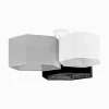Store Euluna plafonnier Emil, textile noir/gris/blanc, 3 lampes