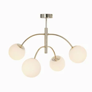 Shop Euluna plafonnier Karda, doré, à 4 lampes