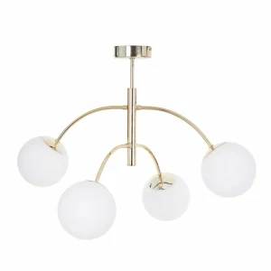 Shop Euluna plafonnier Karda, doré, à 4 lampes