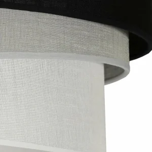 Discount Euluna plafonnier Trio, noir/gris/blanc, textile, Ø 45 cm