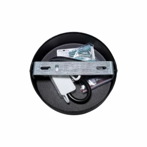 Discount Euluna plafonnier Trio, noir/gris/blanc, textile, Ø 45 cm