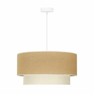 Flash Sale Euluna Suspension Boho Jute, brun naturel/blanc, Ø 45 cm