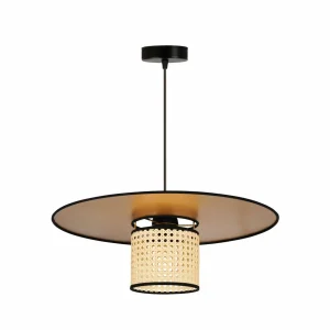 Flash Sale Euluna suspension Manila, doré, rotin, Ø 50 cm