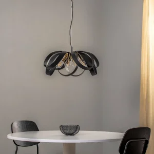 Shop Euluna suspension Petla, noir/or, métal, Ø 65 cm