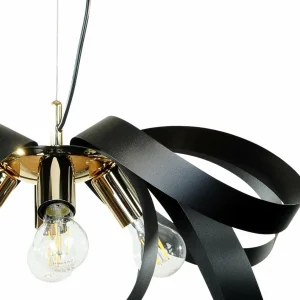 Shop Euluna suspension Petla, noir/or, métal, Ø 65 cm