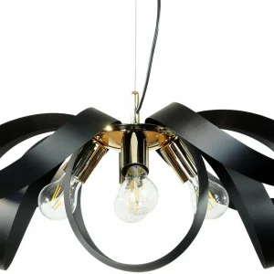 Shop Euluna suspension Petla, noir/or, métal, Ø 65 cm