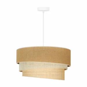 Discount Euluna Suspension Trio Jute, brun naturel/blanc/raffia, Ø 45 cm