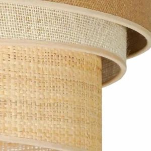 Discount Euluna Suspension Trio Jute, brun naturel/blanc/raffia, Ø 45 cm