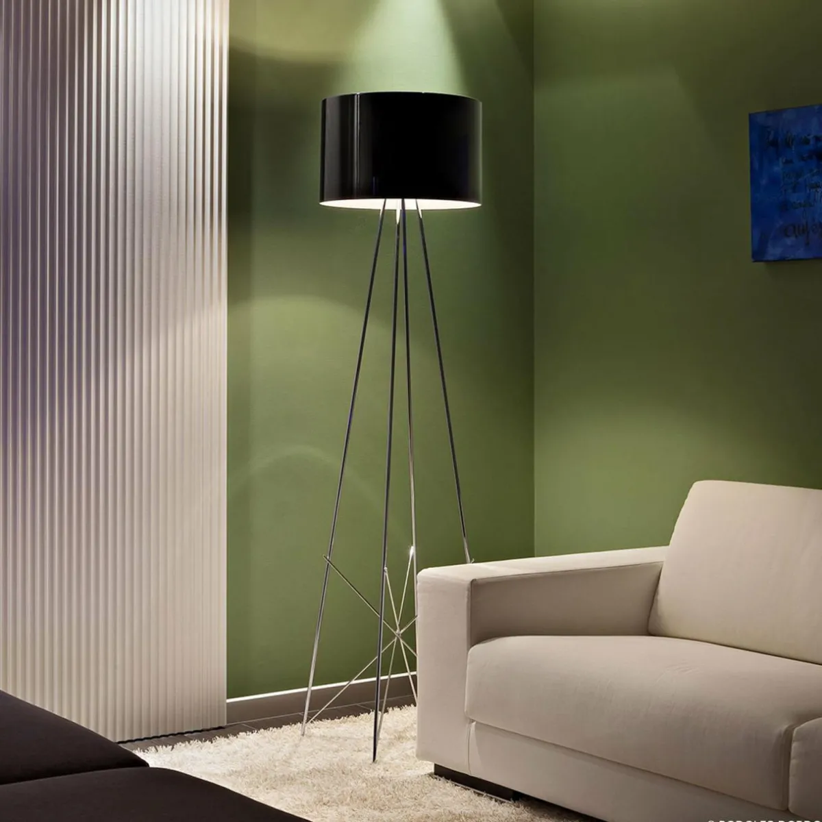 flos_ray_f_lampadaire_abatjour_noir_variateur_0.webp Best Sale FLOS Ray F2 lampadaire, abat-jour noir, variateur