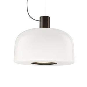 Cheap FLOS Suspension Bellhop Glass S2, brun chocolat, Ø 45 cm