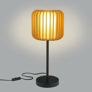 Discount Forlight lampe de table Viva, marron clair, bois/métal, hauteur 49 cm