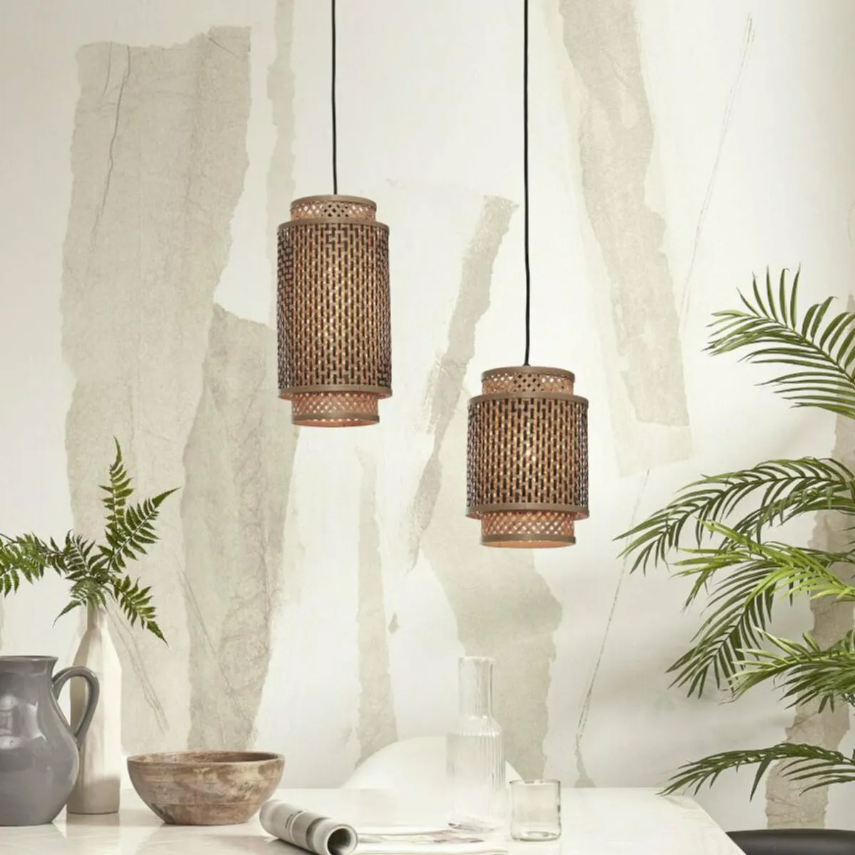 good__mojo_bhutan_suspension_en_bambou__x__cm_5.webp Sale Good & Mojo Bhutan Suspension en bambou, 18 x 25 cm