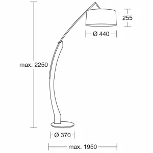 Hot HerzBlut Amos lampadaire arqué support chêne huilé