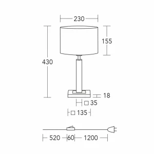 Best HerzBlut Lampe à poser Titos, bois, blanc, hauteur 43 cm, E27