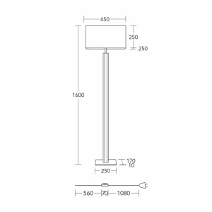Discount HerzBlut lampe sur pied Karl G, angulaire, bois/granit, blanc, E27