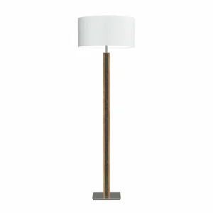 Fashion HerzBlut lampe sur pied Karl G, rond, bois/granit, blanc, E27