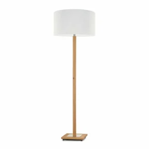 New HerzBlut Lampe sur pied Titos, bois, blanc, hauteur 160 cm, E27