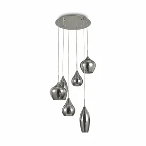 New Ideallux Idéal Lux Soft suspension à 6 lampes chrome/fumée