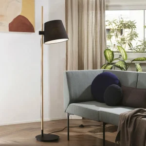 Online Ideallux Ideal Lux Axel lampadaire avec bois, noir/naturel