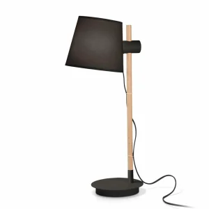 Best Ideallux Ideal Lux Axel lampe à poser bois, noir/naturel