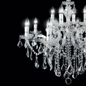 Shop Ideallux Ideal Lux Lustre Florian couleur chrome, cristal, 12flg.