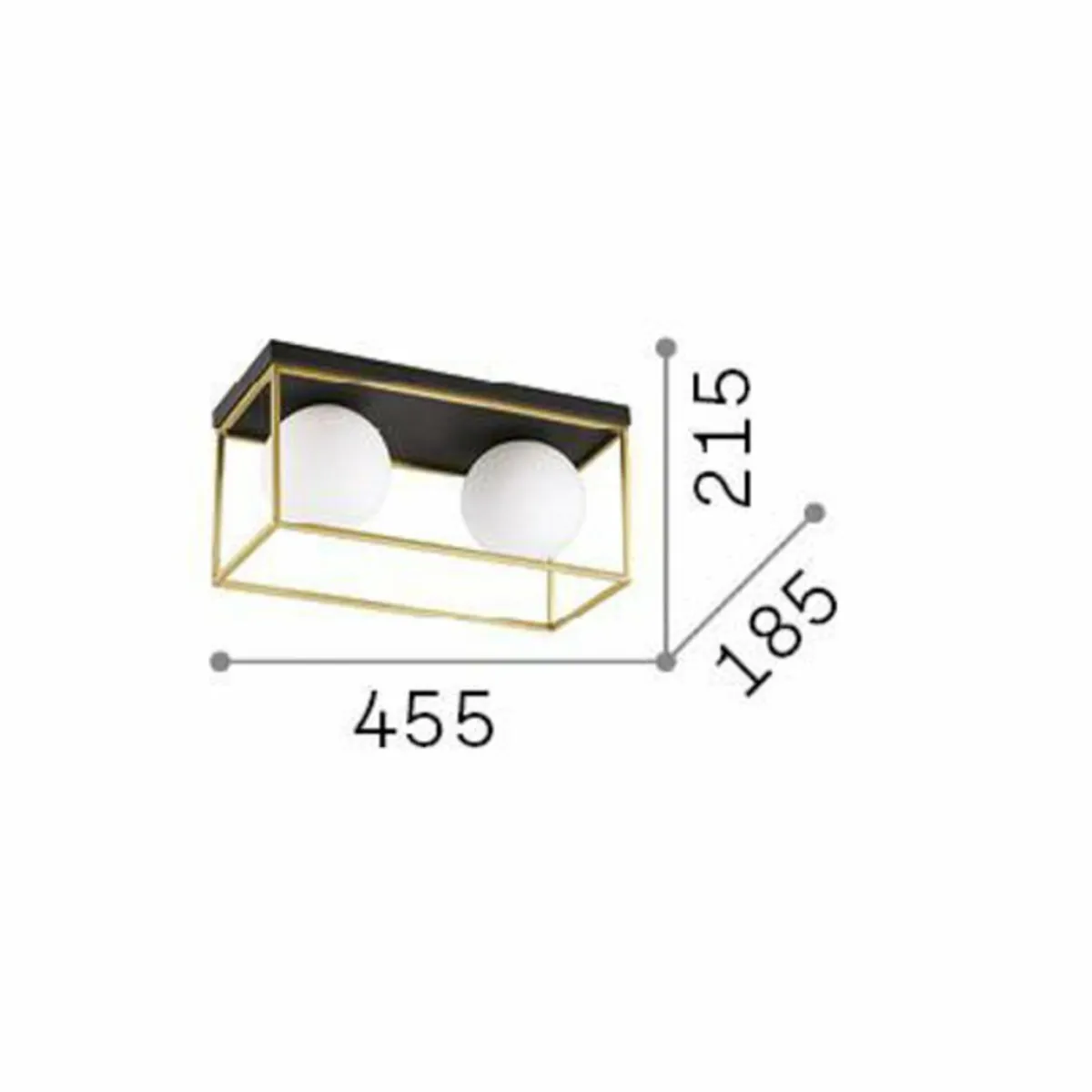 ideal_lux_plafonnier_lingotto___lampes_noir_verre_opalin_1.webp Clearance Ideallux Ideal Lux plafonnier Lingotto, à 2 lampes, noir, verre opalin