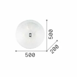 Hot Ideallux Ideal Lux plafonnier Shell, ambre, verre, Ø 50 cm