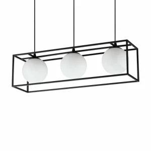 Cheap Ideallux Ideal Lux Suspension Lingotto, 3 lampes, une cage, noir