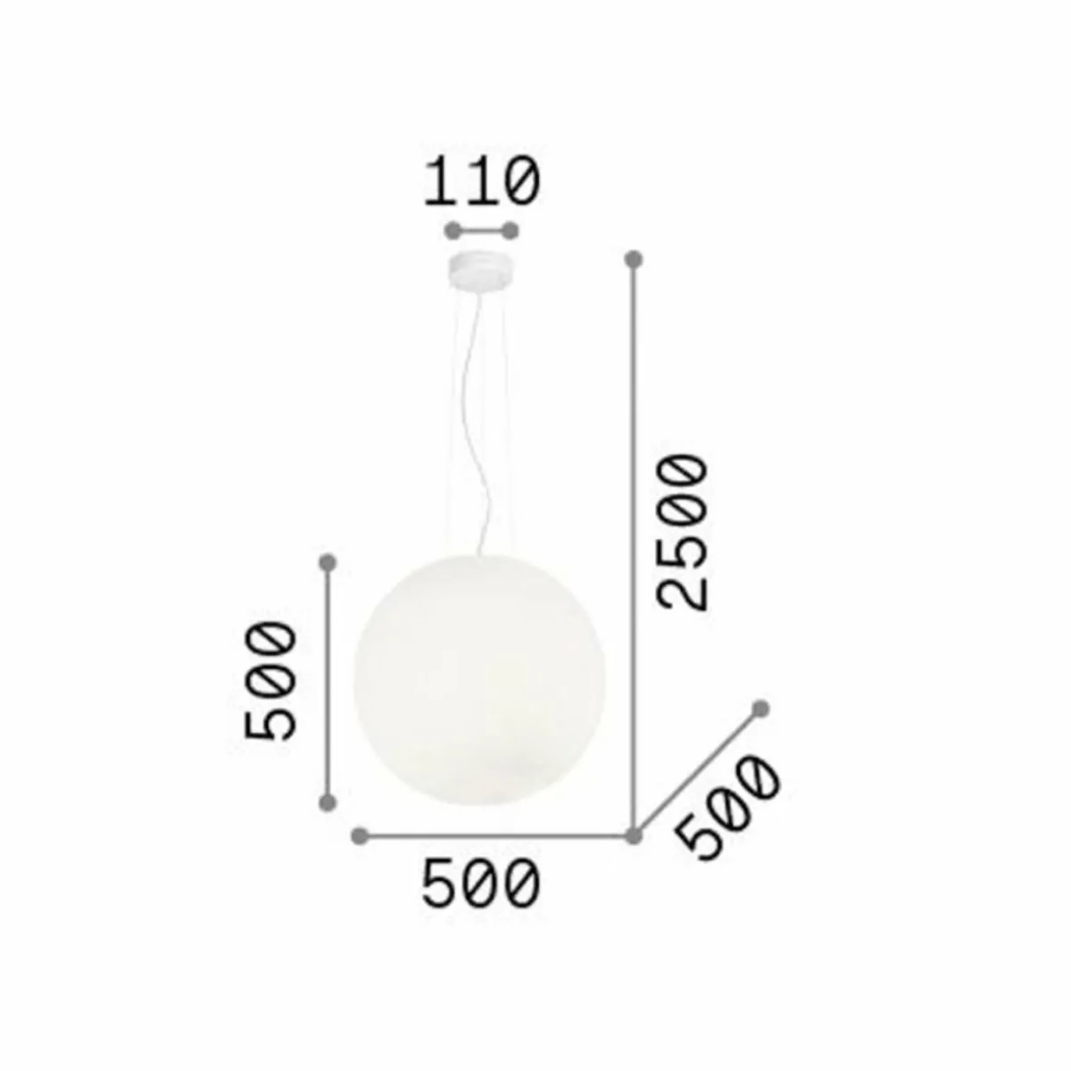 ideal_lux_suspension_mapa___cm_verre_opalin_sphre_1.webp Outlet Ideallux Ideal Lux suspension Mapa, Ø 50 cm, verre opalin, sphère