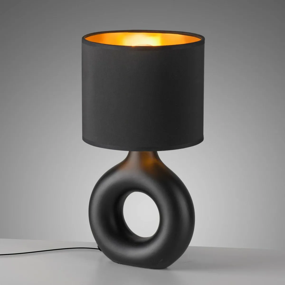 just_light_lampe__poser_carara_pied_en_cramique_noir_1.webp Hot JUST LIGHT. Lampe à poser Carara, pied en céramique, noir