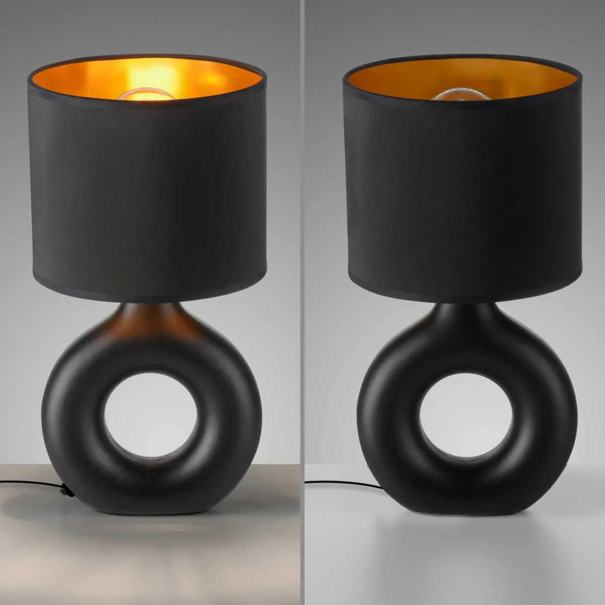 just_light_lampe__poser_carara_pied_en_cramique_noir_2.webp Hot JUST LIGHT. Lampe à poser Carara, pied en céramique, noir