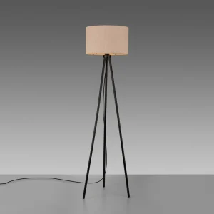 Sale JUST LIGHT. Lampe sur pied Green Duro, textile, tripode, beige