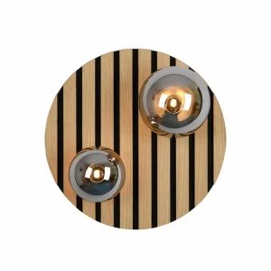 Hot JUST LIGHT. Plafonnier Green Stika, rond, à 2 lampes, bois