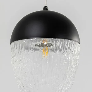 Discount KARE Frozen suspension à 1 lampe noire Ø 20 cm