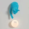 Cheap Karman Applique murale Maoo, céramique bleu clair, verre, figurine de chat
