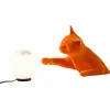 Best Karman Lampe à poser Maoo, céramique orange, verre, figurine de chat