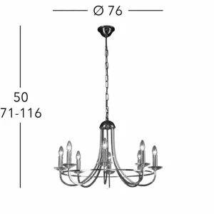 New KOLARZ Imperial lustre, laiton, à 8 lampes