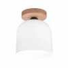 Shop austrolux KOLARZ Plafonnier Chalet, Ø 19 cm, blanc/brun, verre/bois