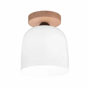 Shop austrolux KOLARZ Plafonnier Chalet, Ø 19 cm, blanc/brun, verre/bois
