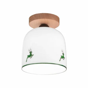 Hot austrolux KOLARZ Plafonnier Chalet, blanc/vert cerf, Ø 19 cm