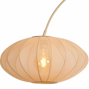 Cheap Lucide Lampadaire arqué Corina, beige, E27, 192 cm, plastique