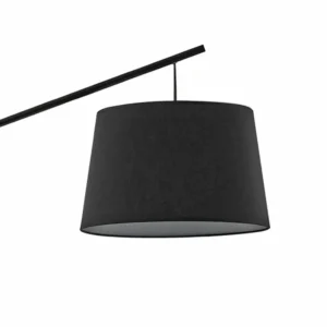 Fashion Ideallux Lampadaire arqué Daddi, abat-jour en tissu, noir