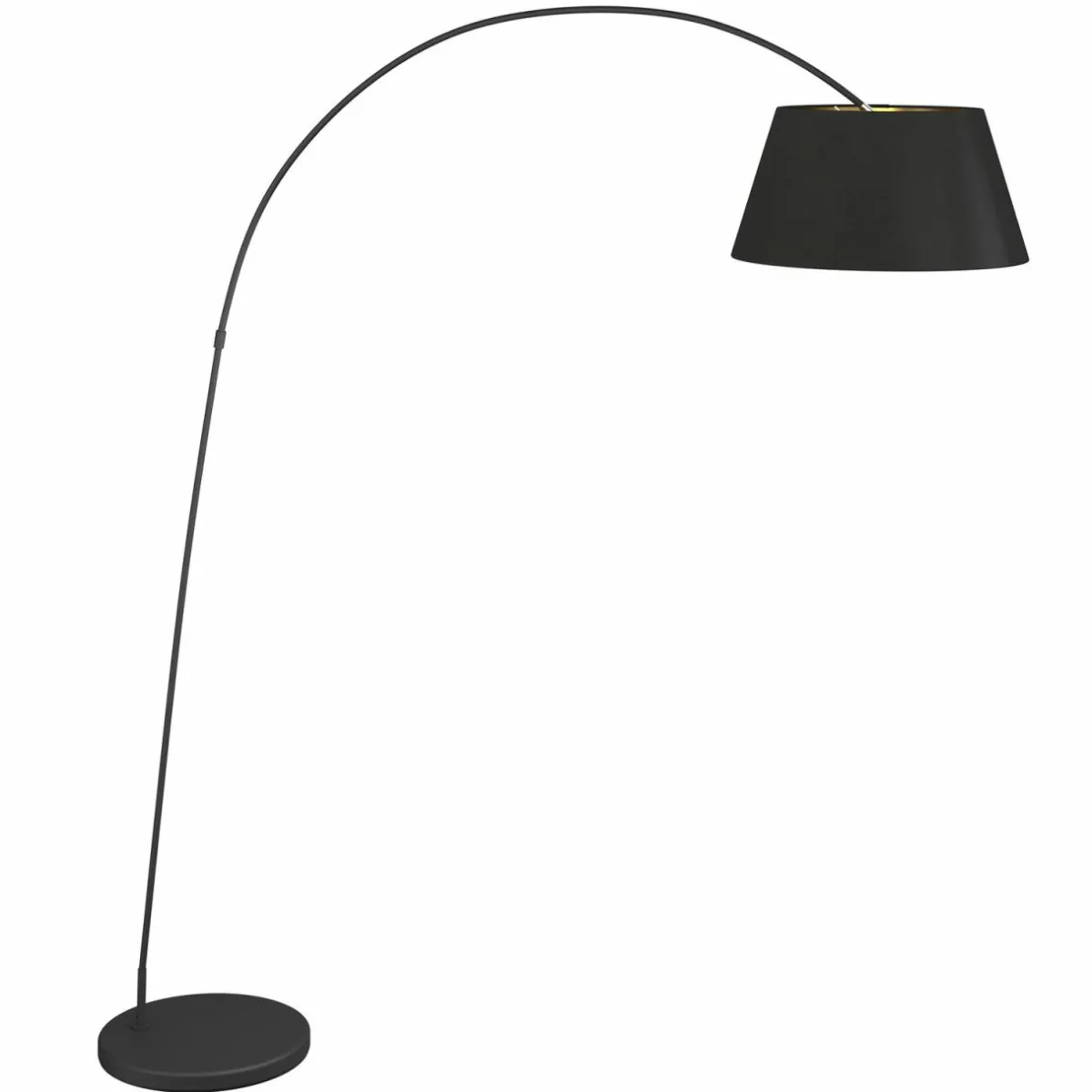 lampadaire_arqu_esti_abatjour_tissu_noirdor_3.webp Cheap Lindby Lampadaire arqué Esti abat-jour tissu, noir-doré