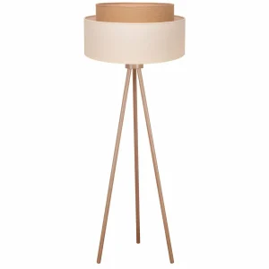 Sale Duolla Lampadaire Boho, trépied écru/jute hauteur 145 cm