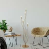 Store Opviq Lampadaire Bonibon 13237 doré métal hauteur 160 cm à 5 lampes.