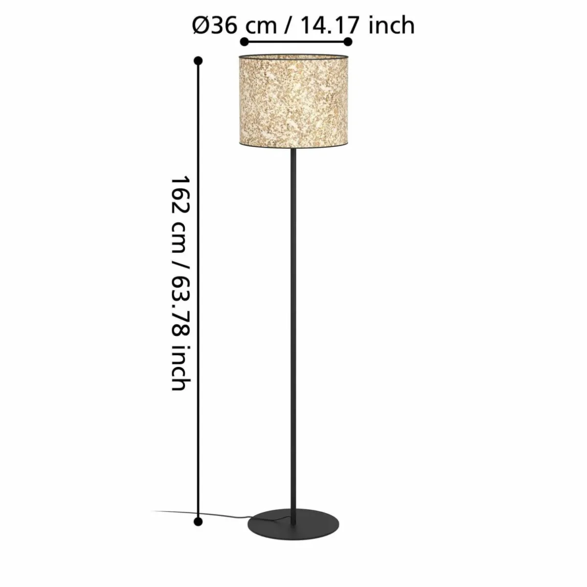 lampadaire_butterburn_hauteur__cm_beigevert_mtaltissu_1.webp Sale EGLO Lampadaire Butterburn, hauteur 162 cm, beige/vert, métal/tissu